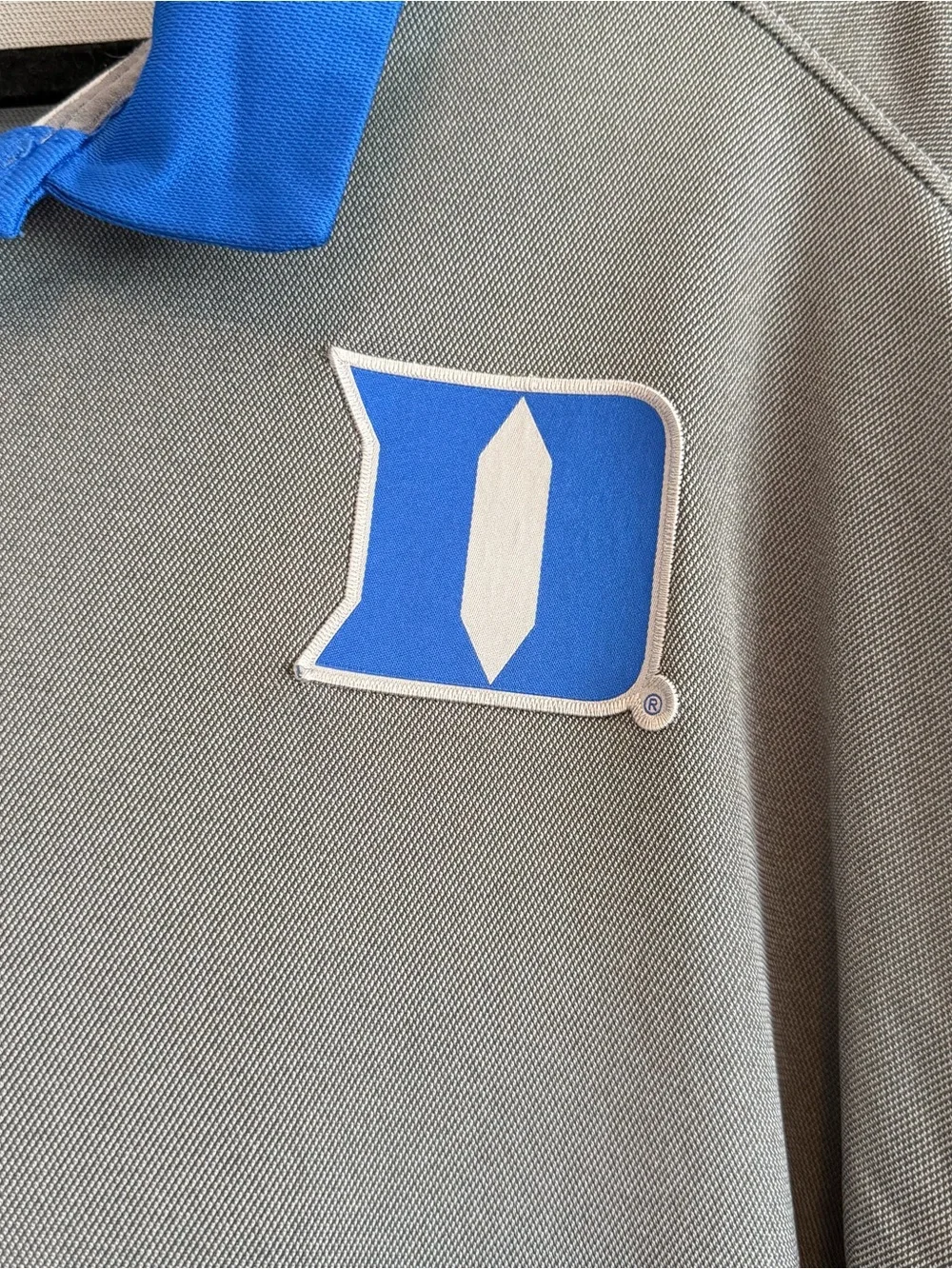 Nike Duke Blue Devils Polo Shirt Mens 3XL Gray Blue University Dri Fit